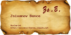 Zsivanov Bence névjegykártya